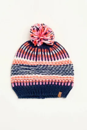 Brakeburn - Textured Stripe Knitted Hat Navy