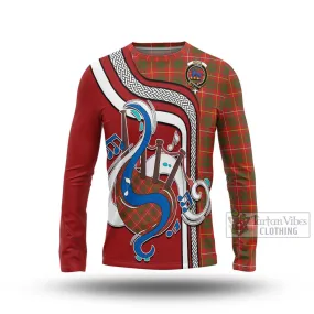 Bruce Modern Tartan Long Sleeve T-Shirt with Epic Bagpipe Style