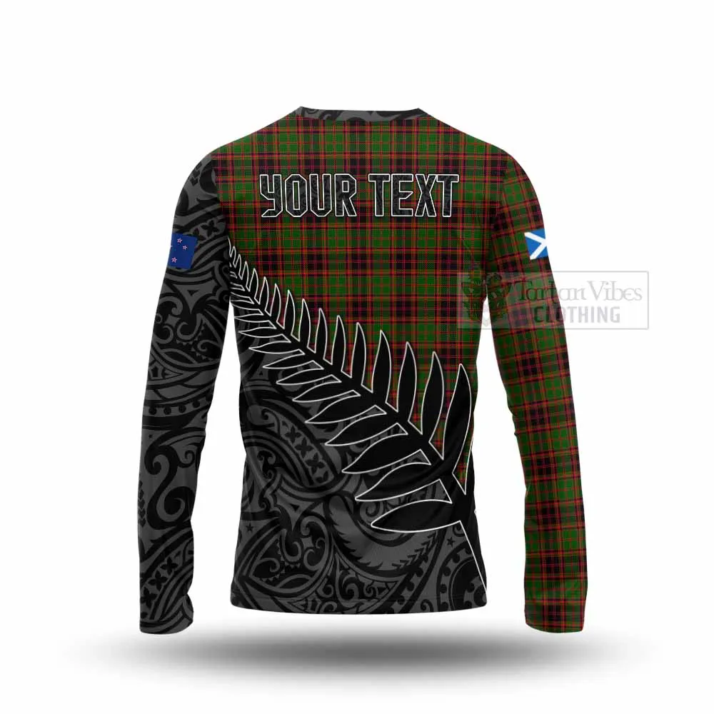 Buchan Crest Tartan Long Sleeve T-Shirt with New Zealand Silver Fern Half Style