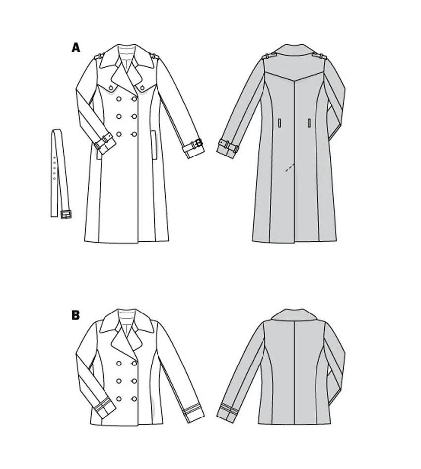 Burda Sewing Pattern 5984 Misses' Caban Jacket and Trench Coat