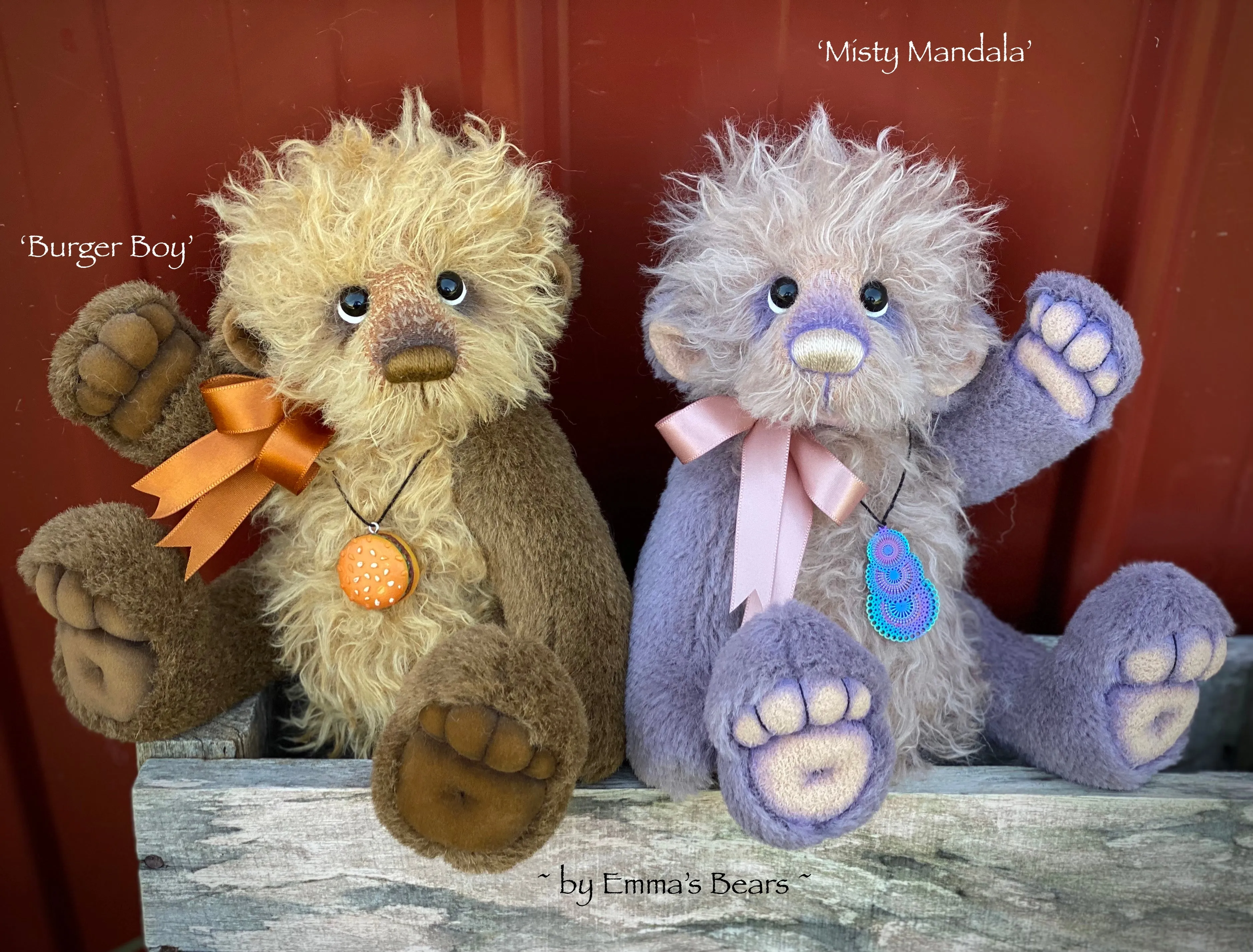 Burger Boy - 11" Shaggy mohair and alpaca bear by Emma's Bears - OOAK