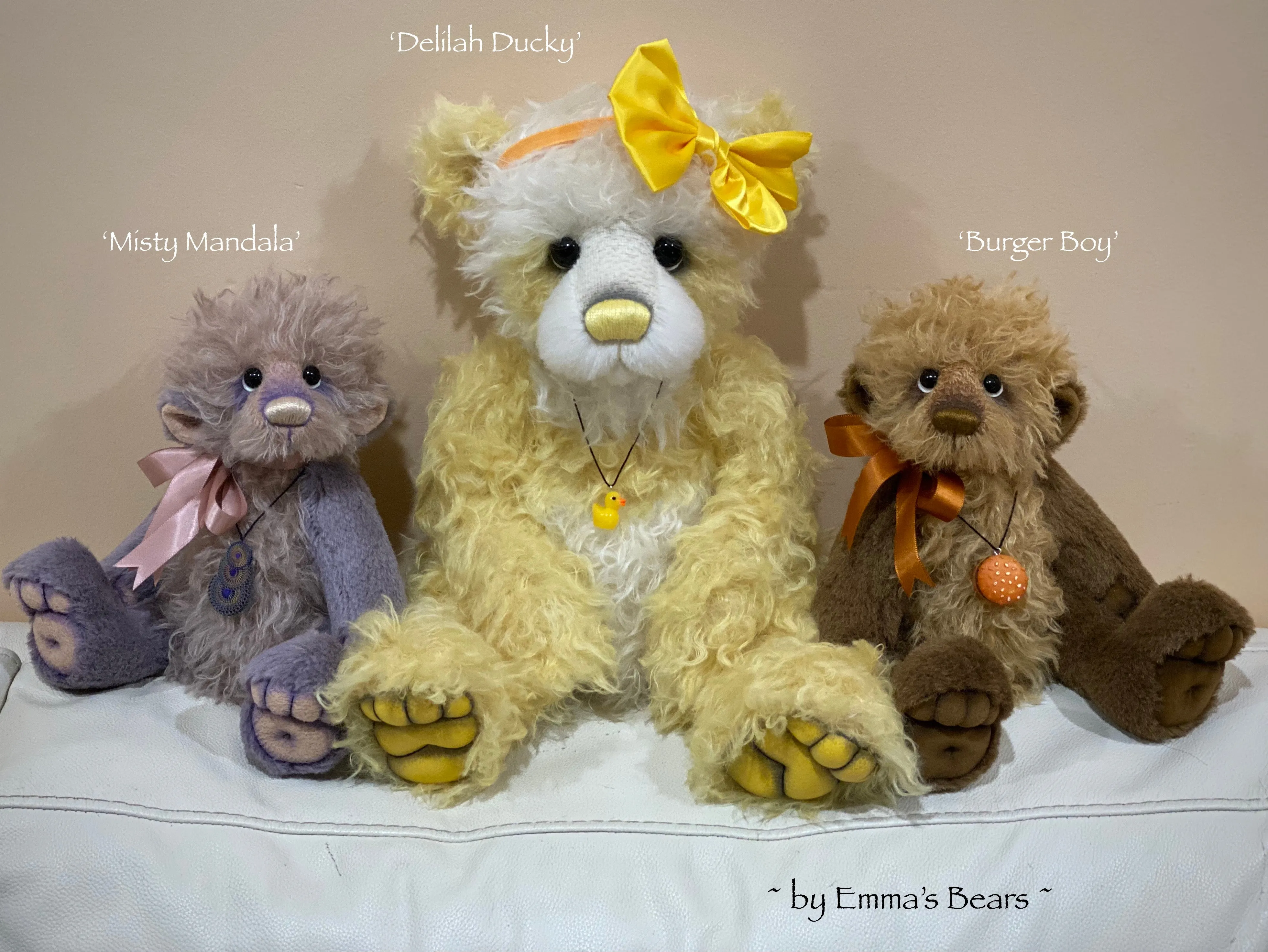 Burger Boy - 11" Shaggy mohair and alpaca bear by Emma's Bears - OOAK
