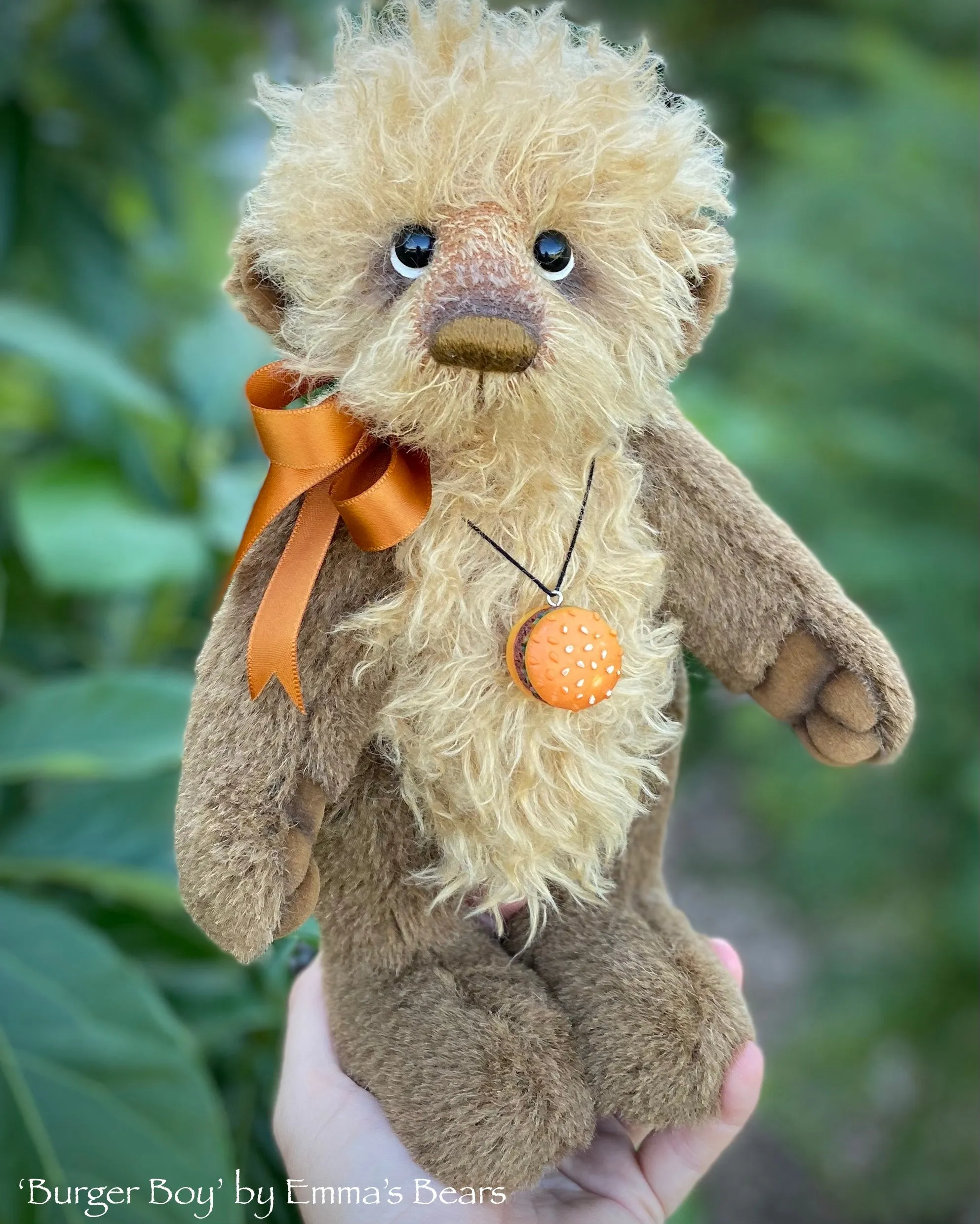 Burger Boy - 11" Shaggy mohair and alpaca bear by Emma's Bears - OOAK