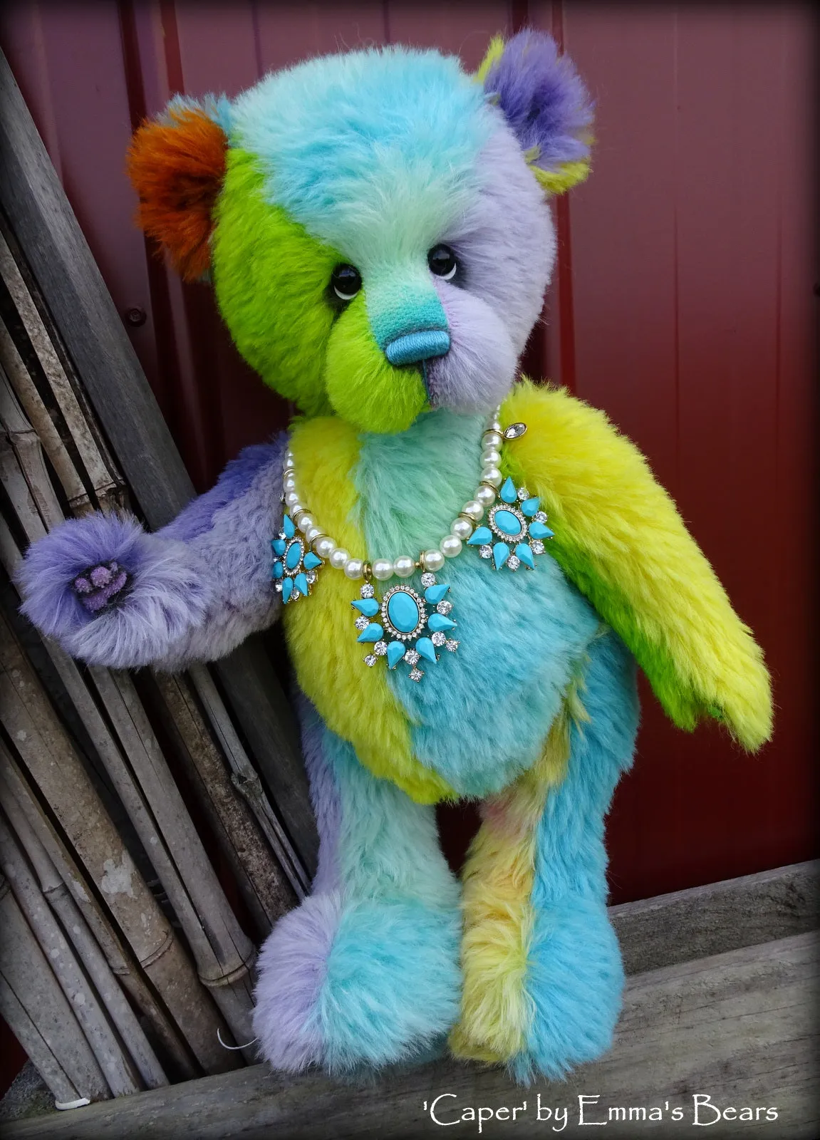 Caper - 19in hand dyed ALPACA Artist Bear by Emmas Bears - OOAK