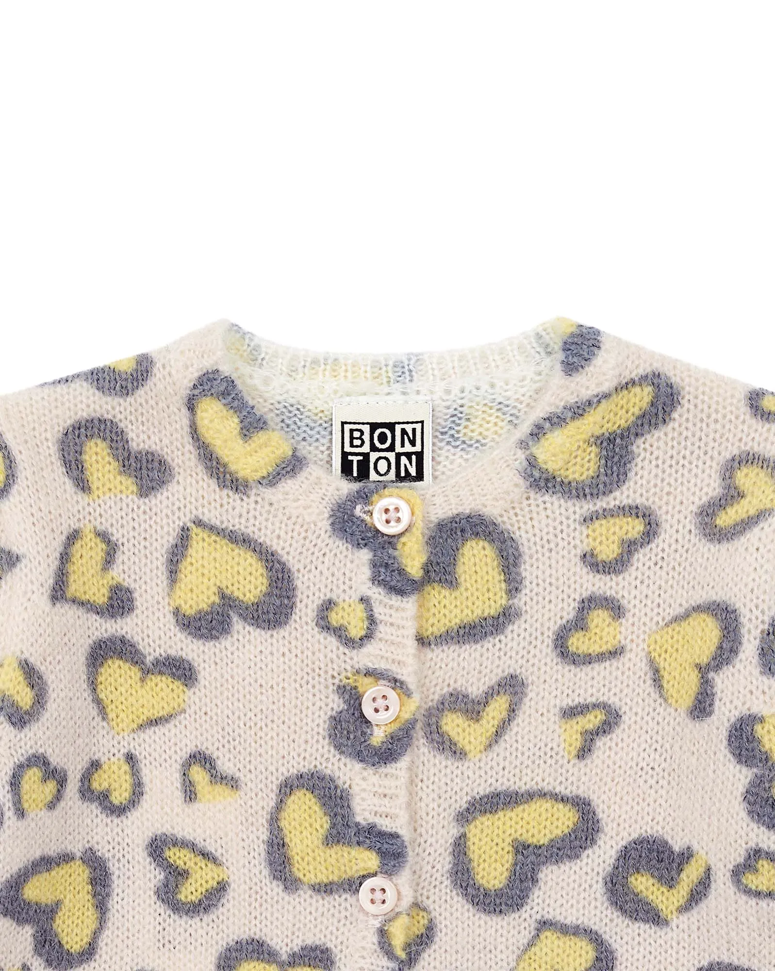 Cardigan Bébé Imprimé Coeur Léopard