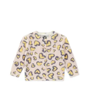 Cardigan Bébé Imprimé Coeur Léopard