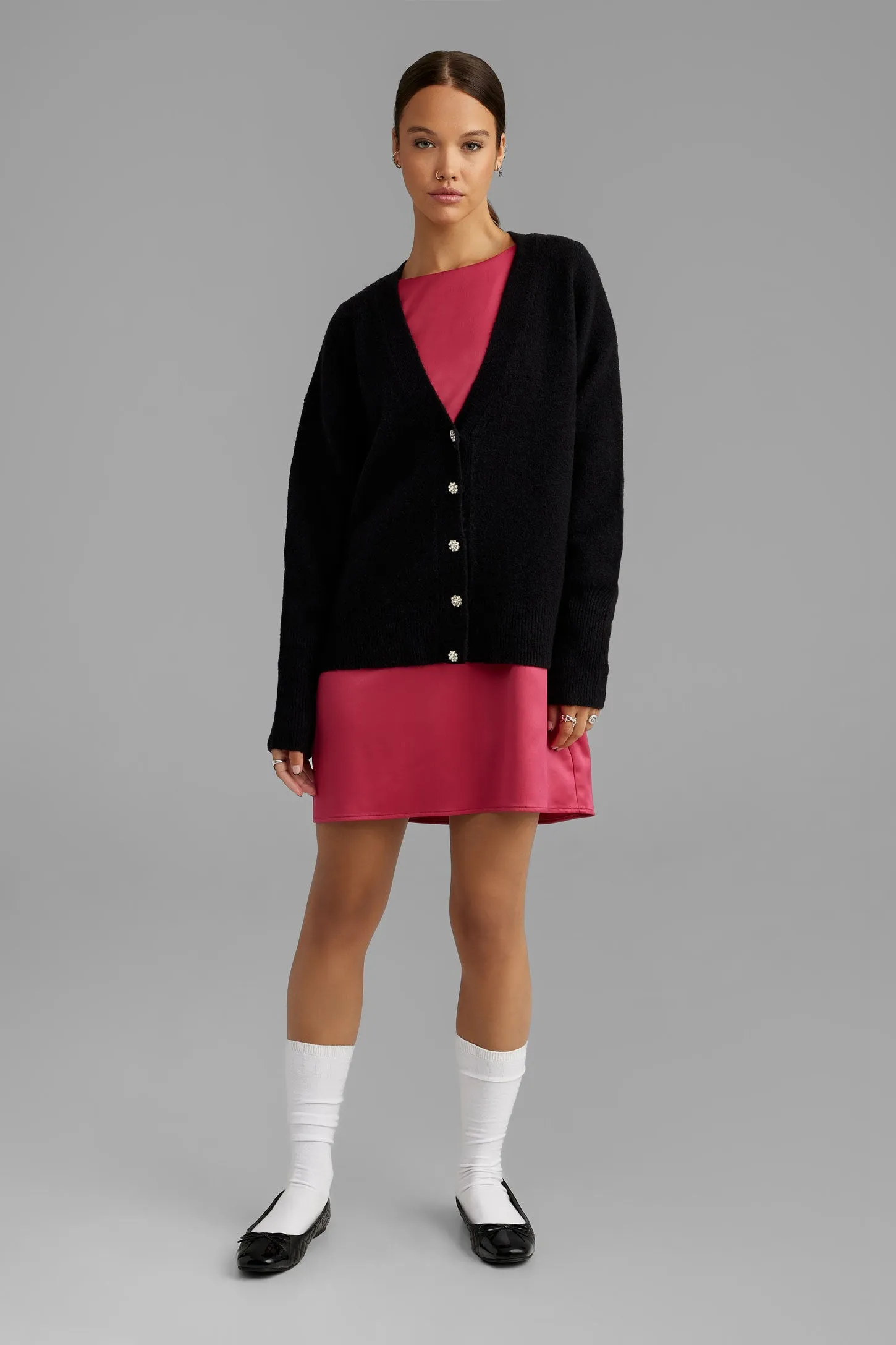 Cardigan en tricot brossé - Femme
