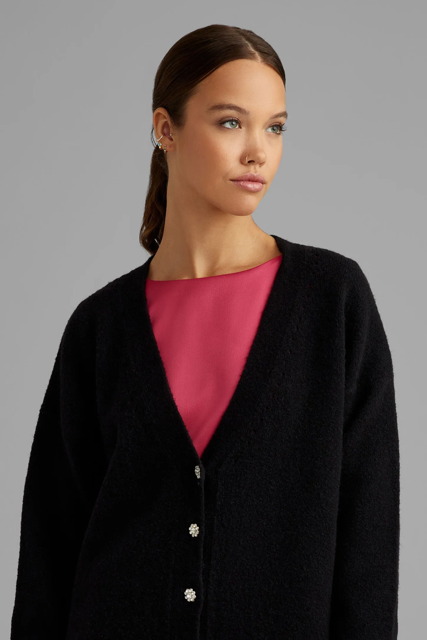 Cardigan en tricot brossé - Femme