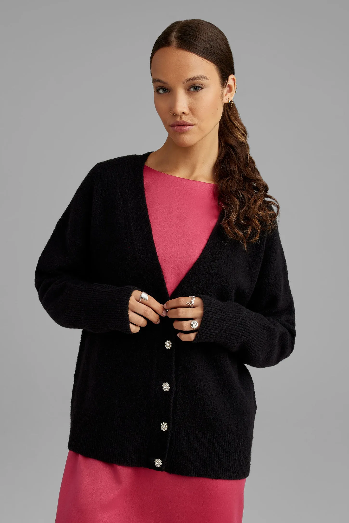 Cardigan en tricot brossé - Femme