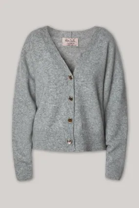 Cassiel Cashmere and Silk-blend Cardigan In Grigio Perla