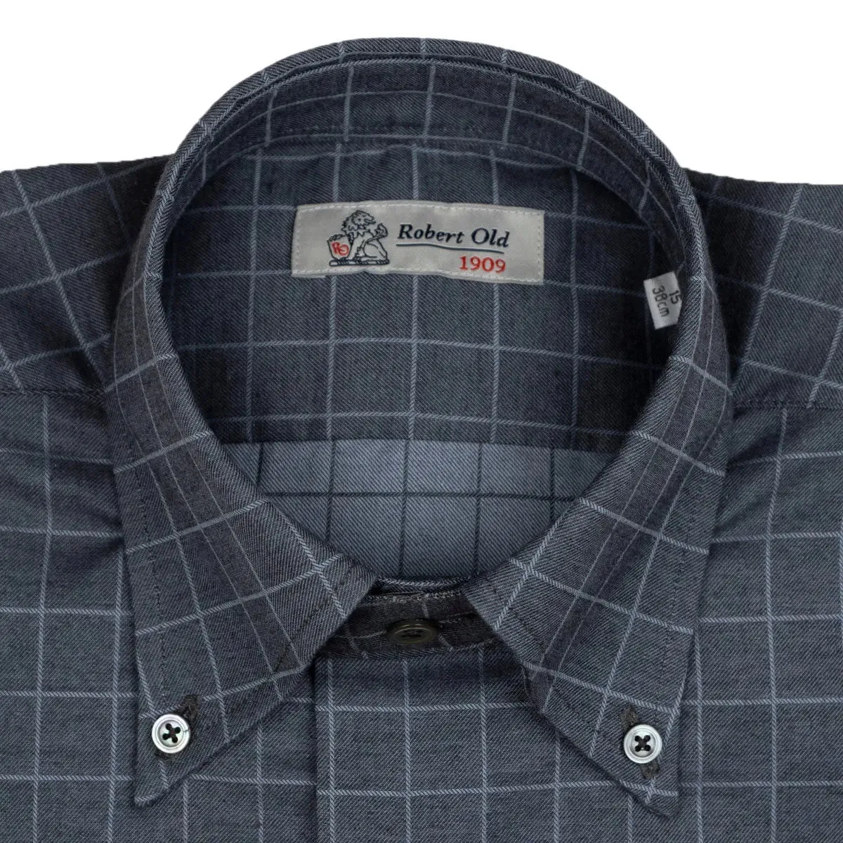 Charcoal Check Flanello Junior Cotton Long Sleeve Shirt