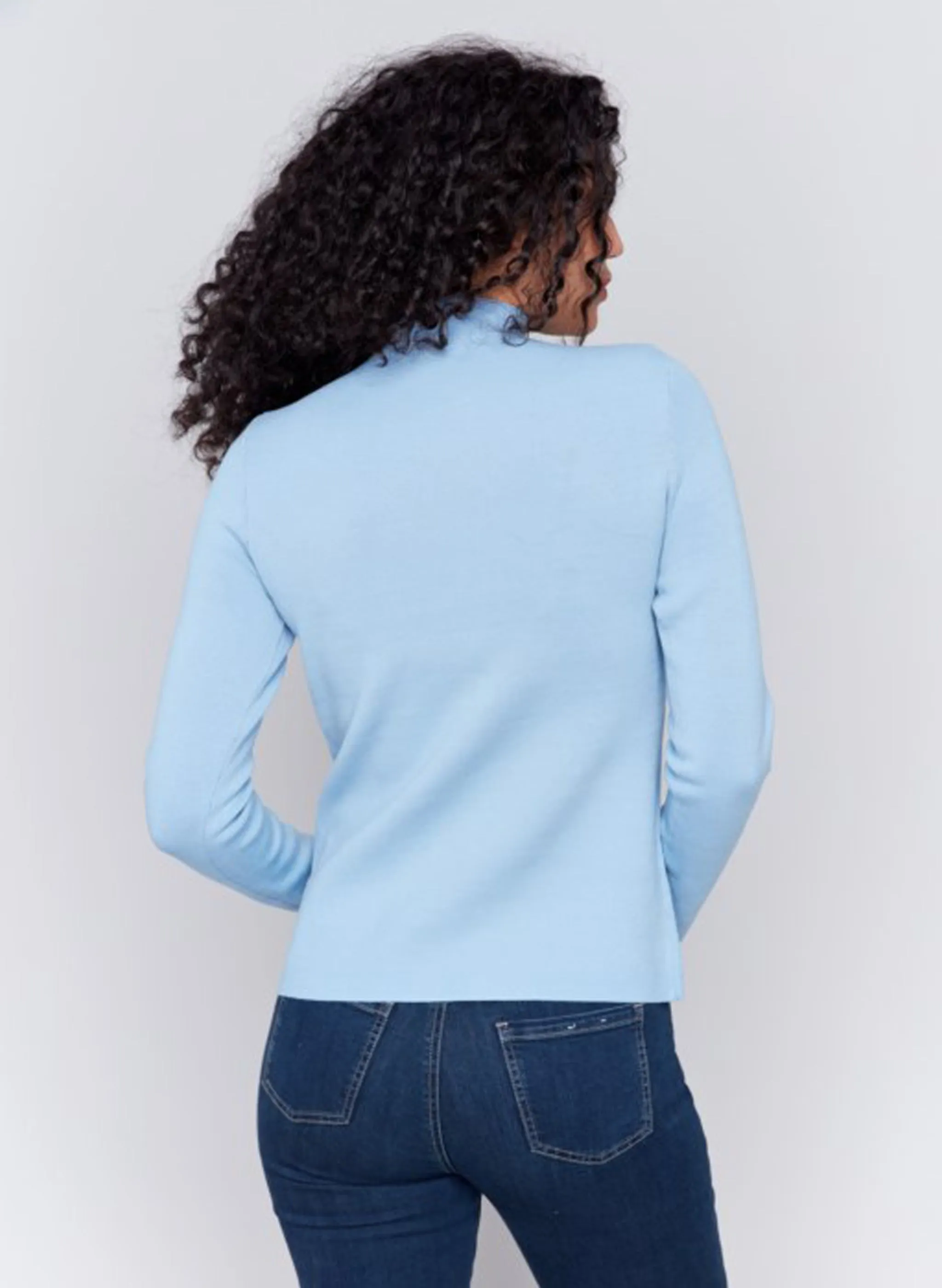 Charlie B - Reversible Mock-Neck Sweater - H-Frost