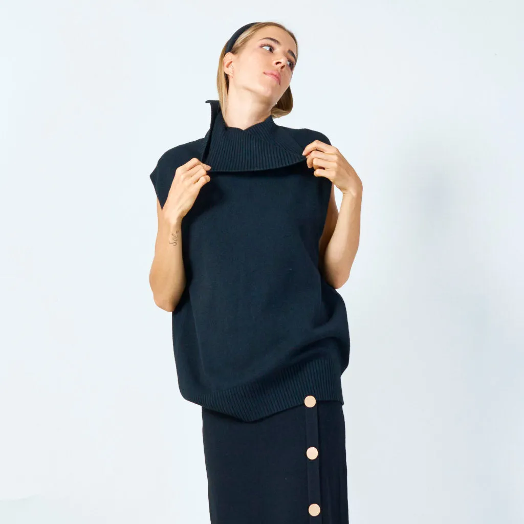 Chic sleeveless turtleneck top wholesale