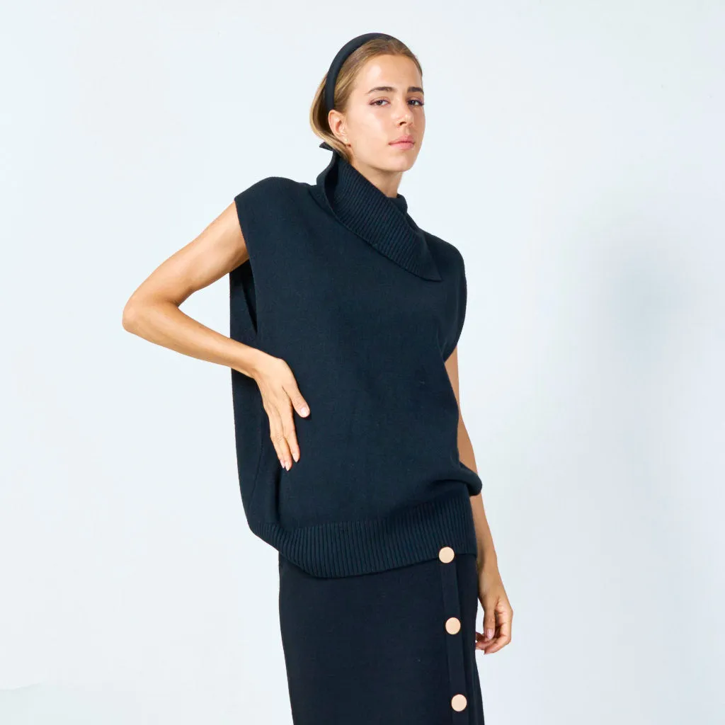 Chic sleeveless turtleneck top wholesale