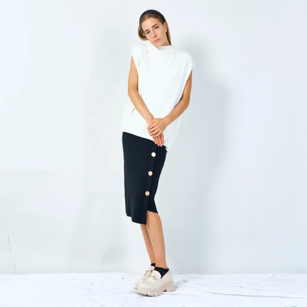 Chic sleeveless turtleneck top wholesale