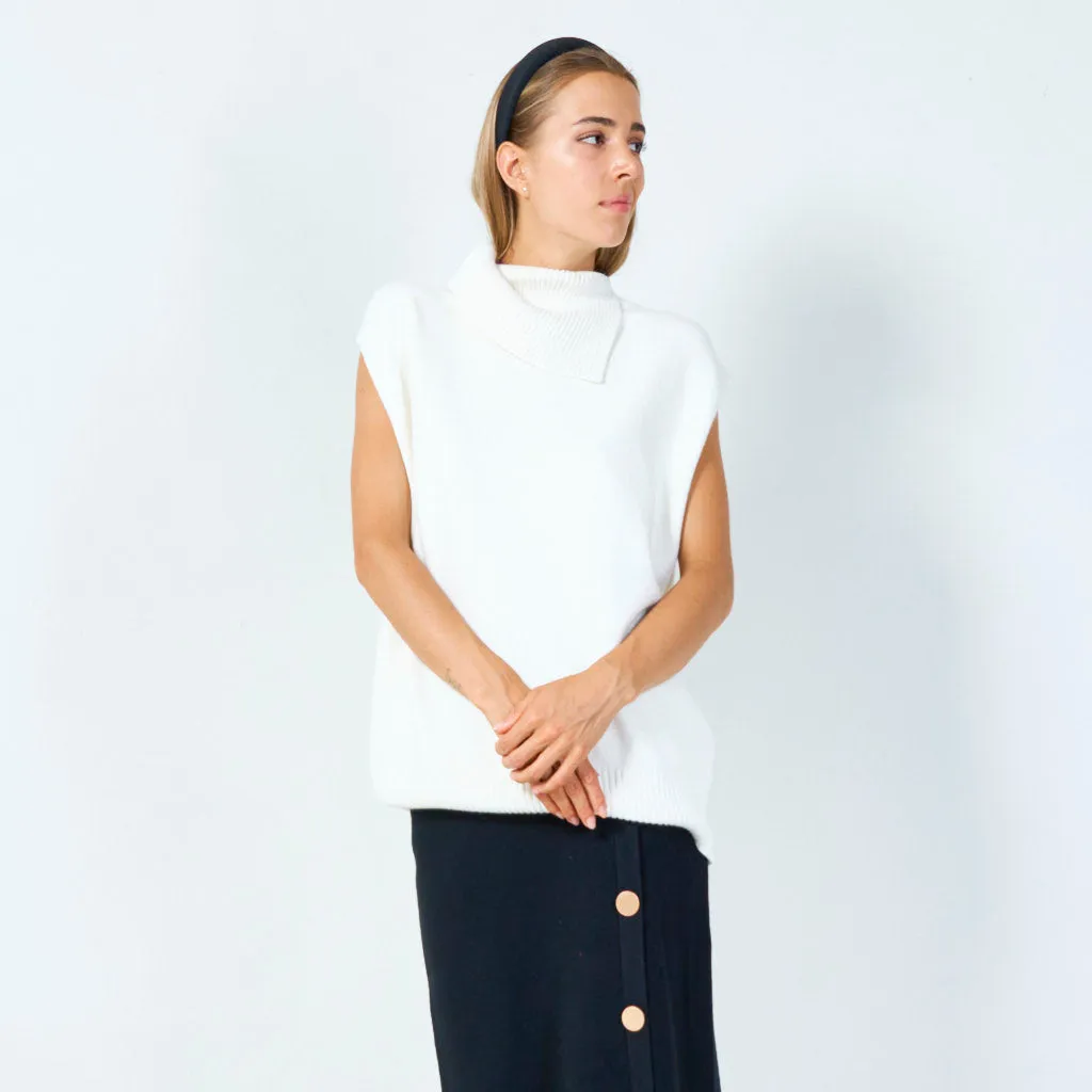 Chic sleeveless turtleneck top wholesale