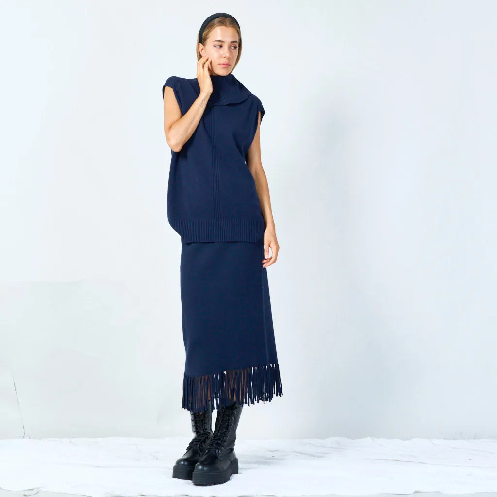 Chic sleeveless turtleneck top wholesale