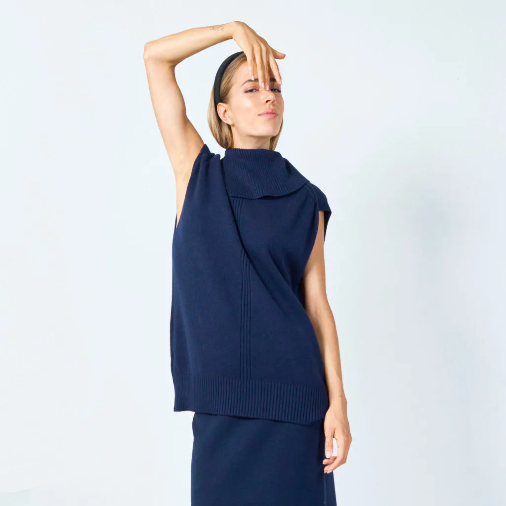 Chic sleeveless turtleneck top wholesale