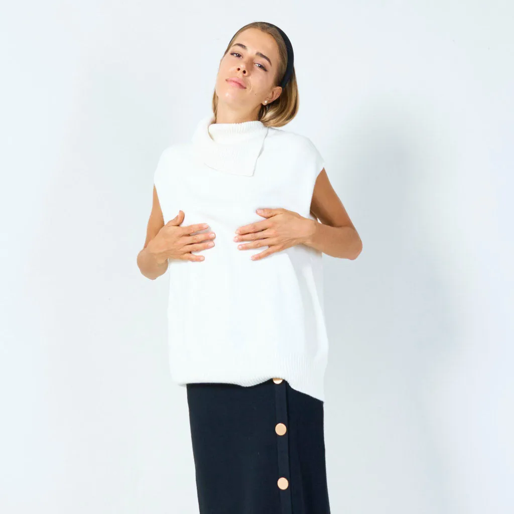Chic sleeveless turtleneck top wholesale