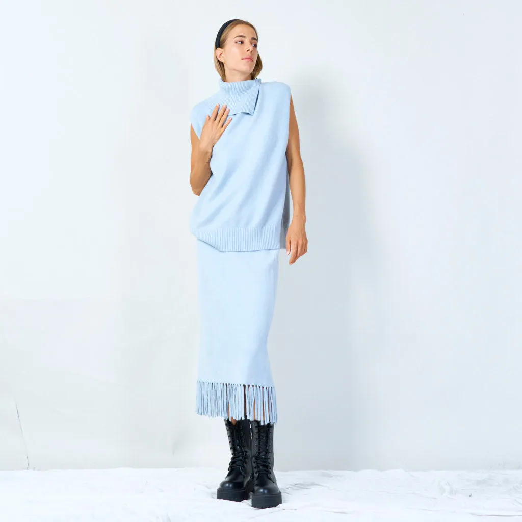 Chic sleeveless turtleneck top wholesale
