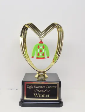 Christmas Trophy Ugly Sweater Trophy Contest Argyle Ugliest Sweater Holiday Party Award Winner Holiday Trophy Decor Cookie Bake Off