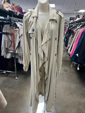 Coat Trench Coat By Abercrombie And Fitch In Tan, Size: L