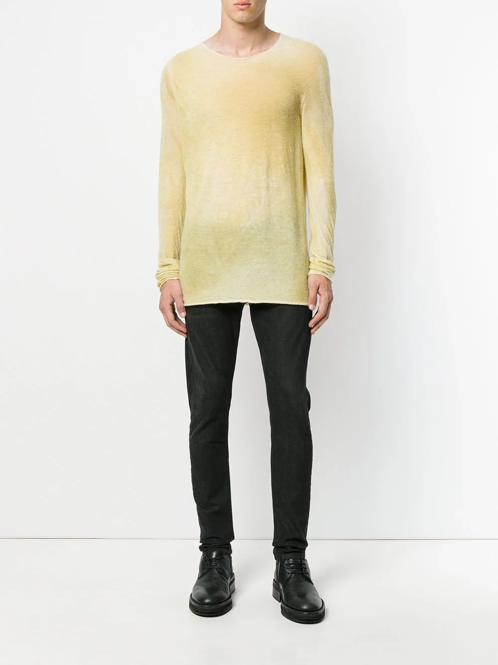 Collarless Top Ecru Sulpher