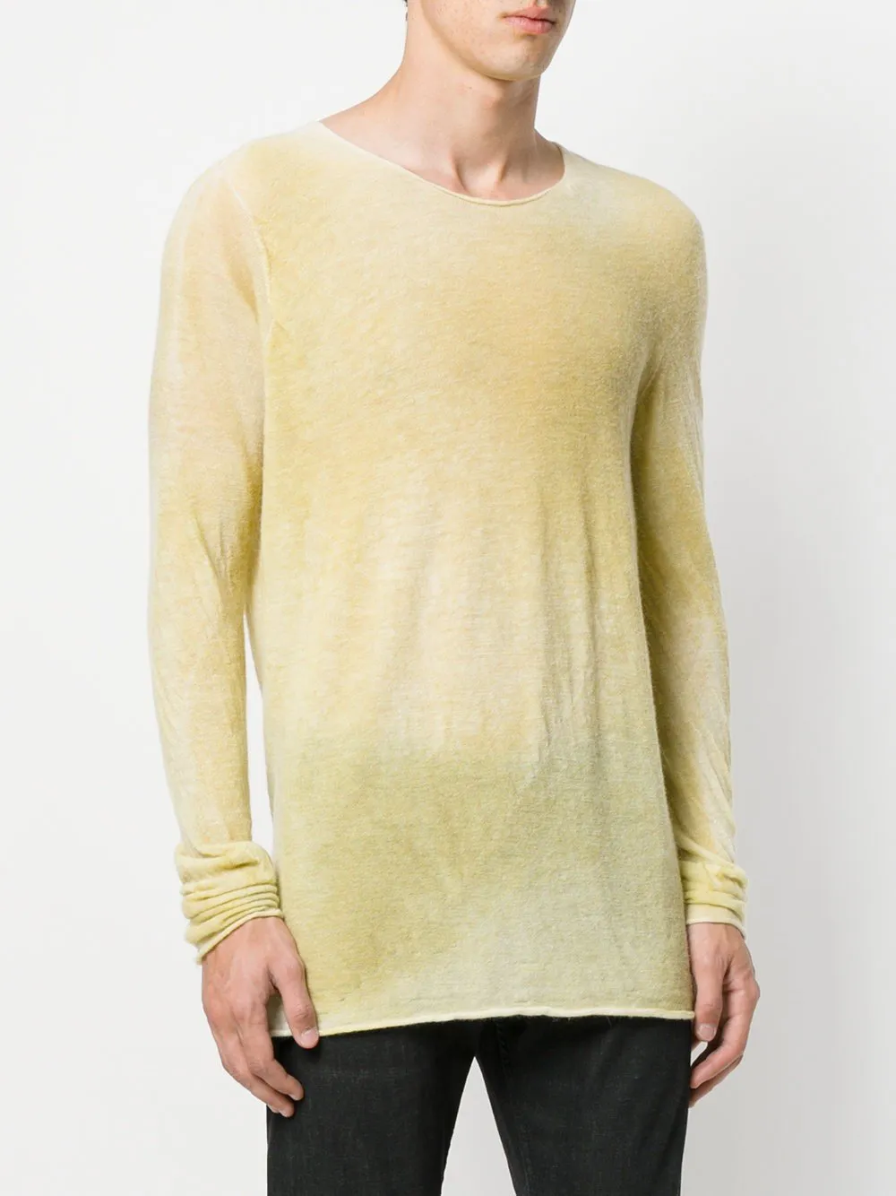 Collarless Top Ecru Sulpher