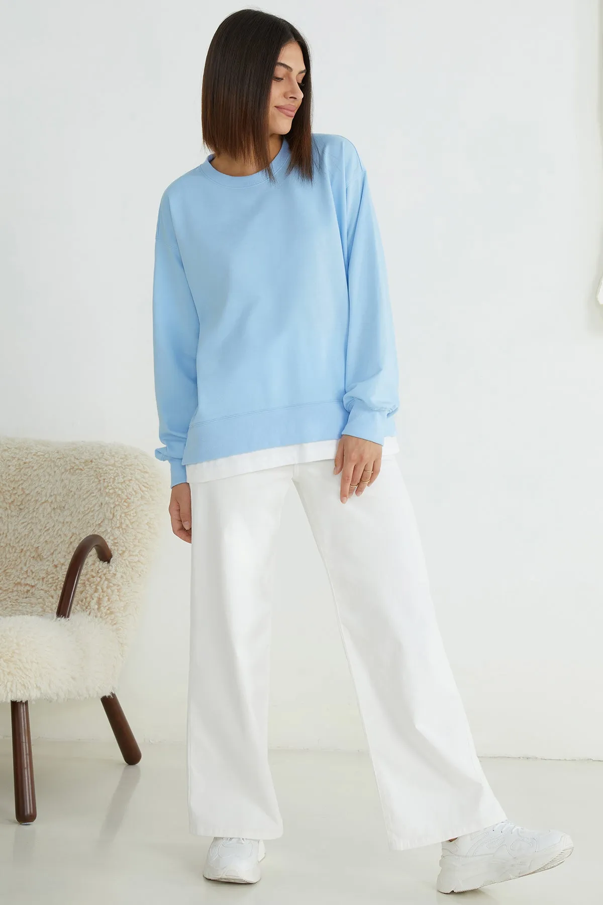 Colorblock Drop Shoulder Sweatshirt