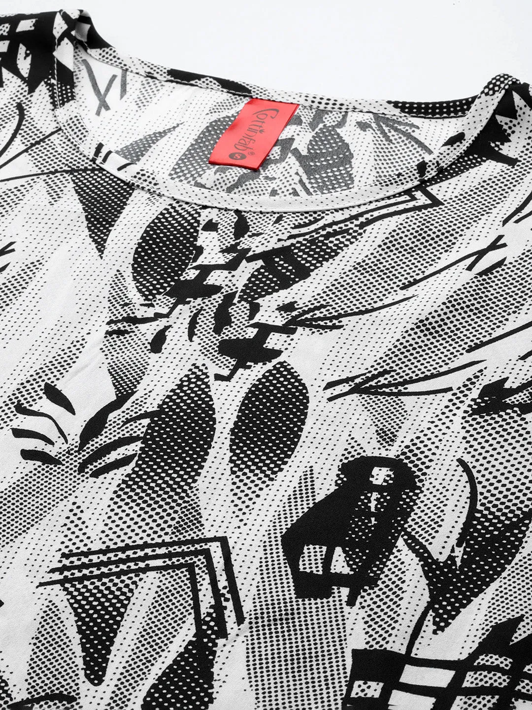 Cottinfab Floral Print Kimono Sleeve Kaftan Longline Top