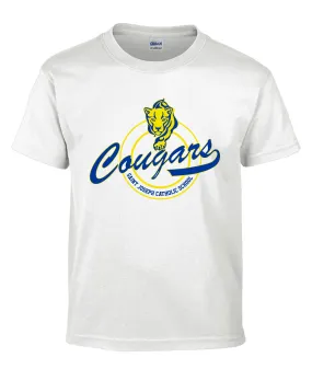Cougars Logo White Short Sleeved T Shirt