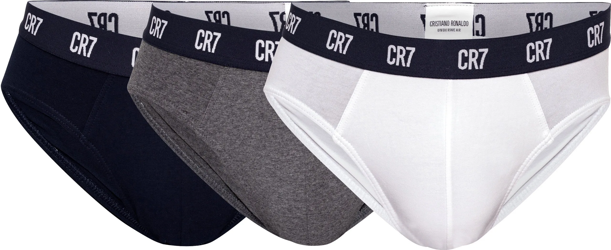CR7 Men's 3 Pack Cotton Blend Briefs - Multicolor Basics