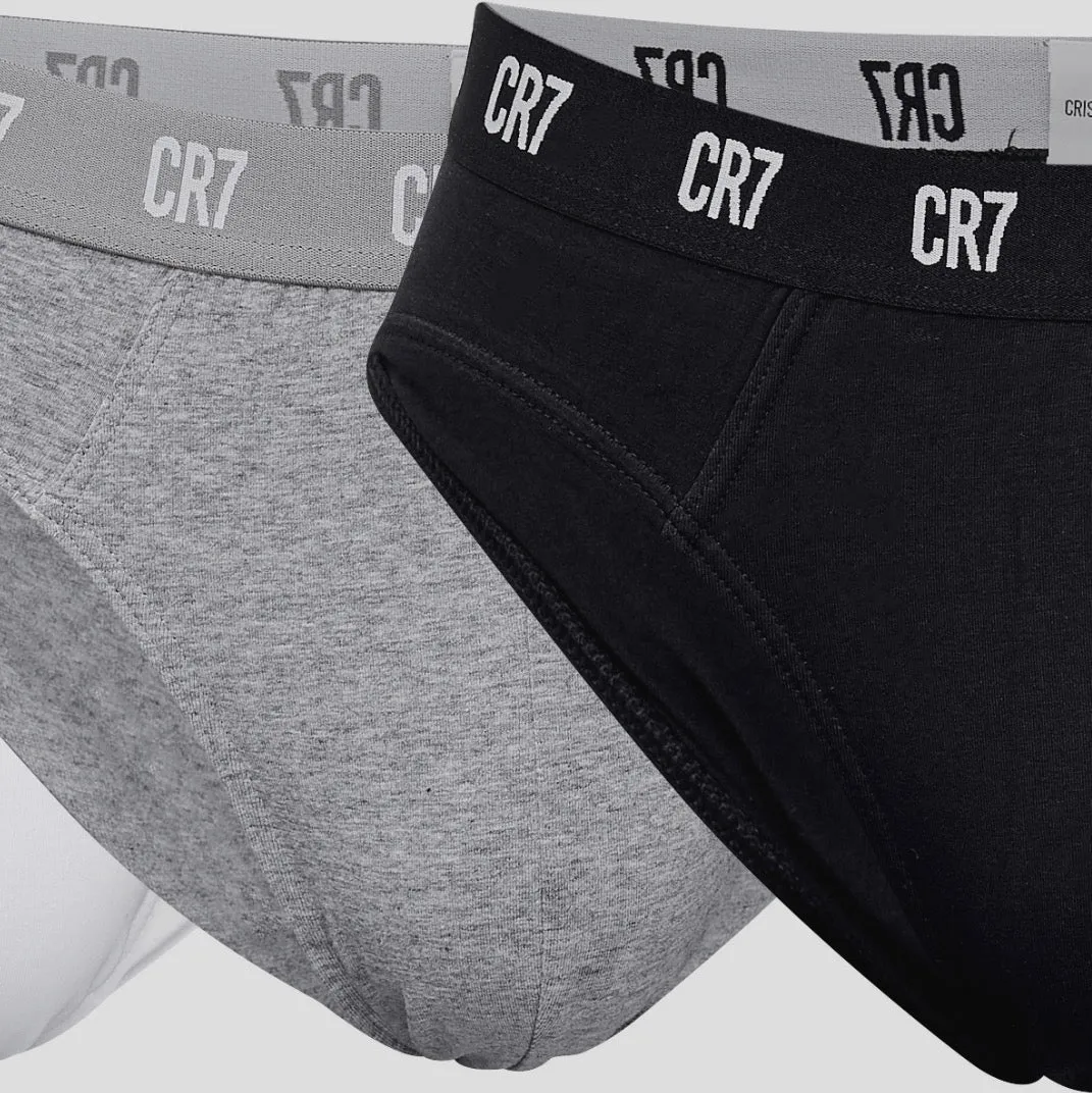 CR7 Men's Basics 3 Pack Cotton Blend Briefs, Multicolor Basics