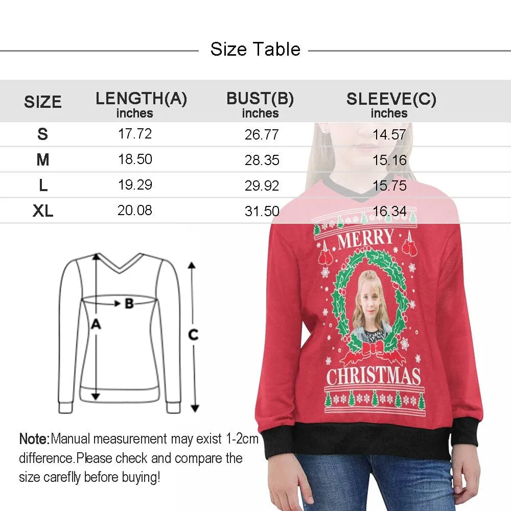 Custom Face Blue Sweater for Family Long Sleeve Ugly Christmas Sweater Tops