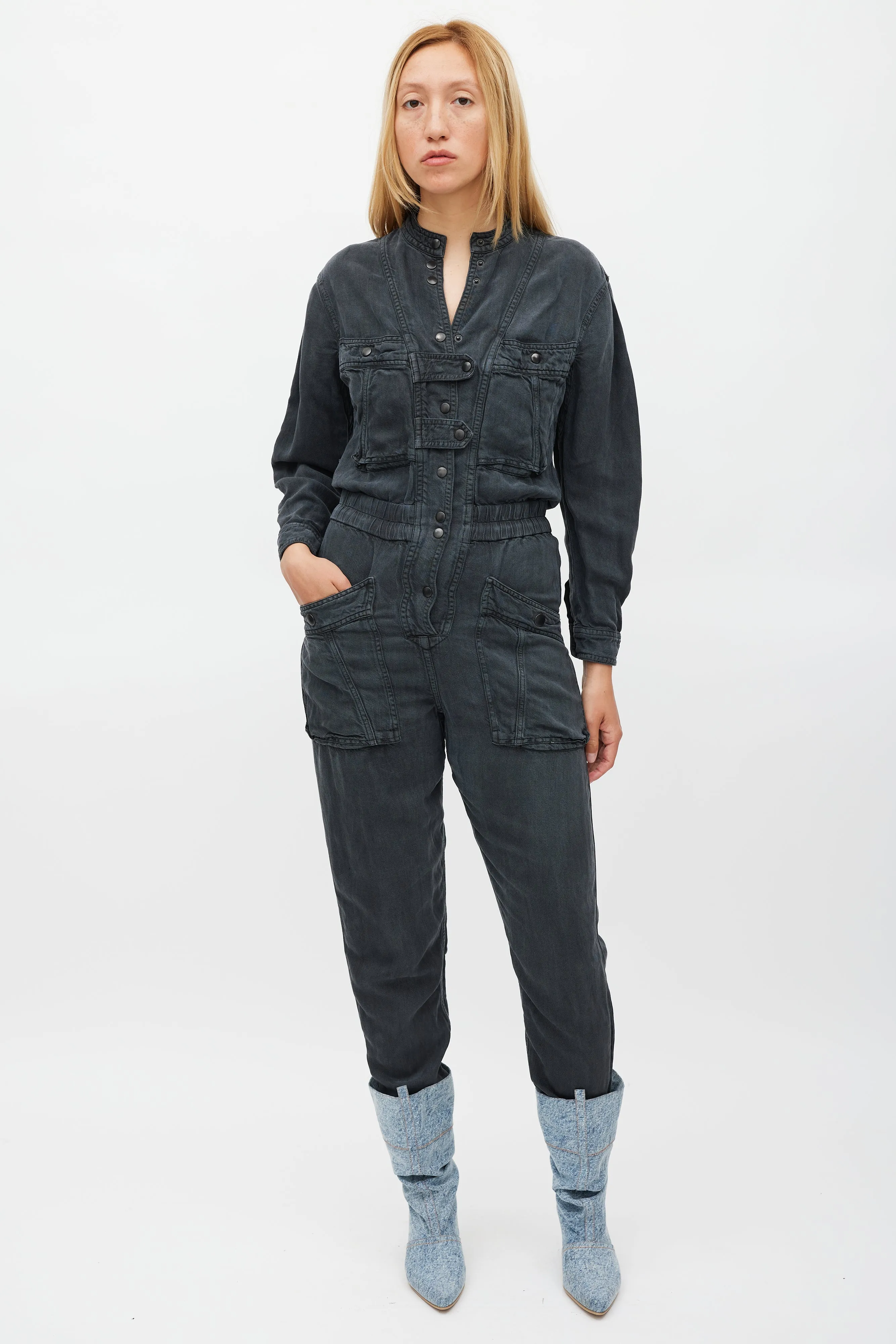 Dark Grey Utility Jumpsuit