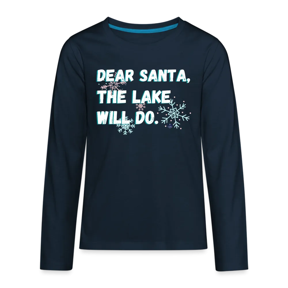 Dear Santa Kids' Christmas Long Sleeve Lake Tee