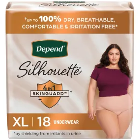 Depend Silhouette Incontinence Underwear for Women, Maximum Absorbency, Pink, X-Large