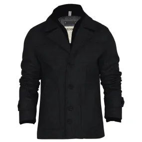 Dissident Boerum Wool Mix Black Pea Coat