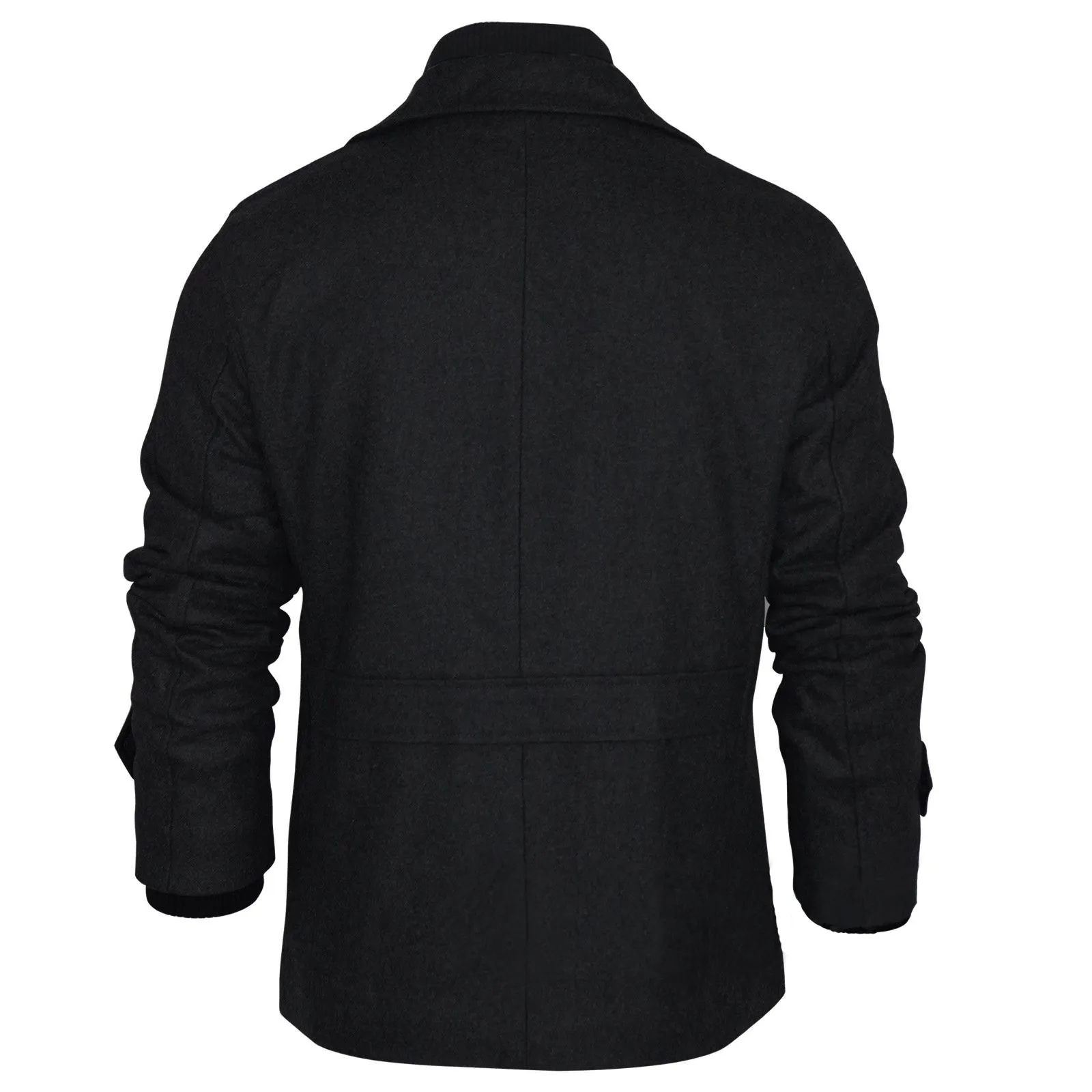 Dissident Boerum Wool Mix Black Pea Coat