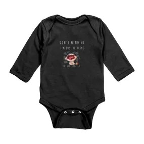 Don't Mind Me - I'm Just Teething - Long Sleeve Onesie - DC - Colored Image