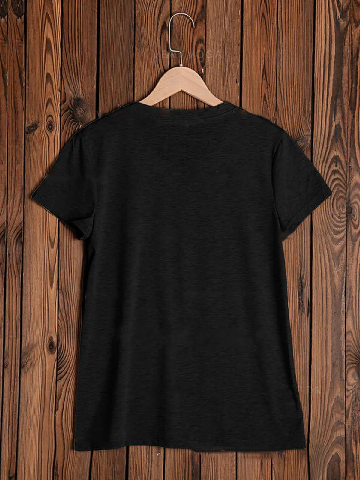 Dunnmall Black Moon Printed Club Daily Casual Short Sleeve Shift Shirts & Tops