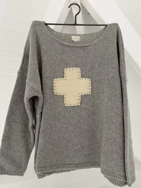 Dunnmall Casual Cross Pattern Long Sleeve Linen Top