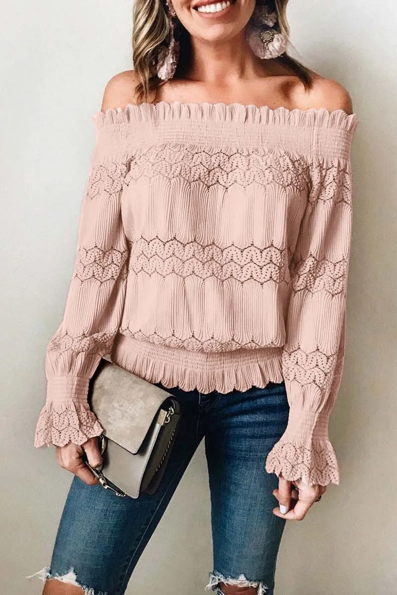Dunnmall Fashion Solid Color Flounce Design Top