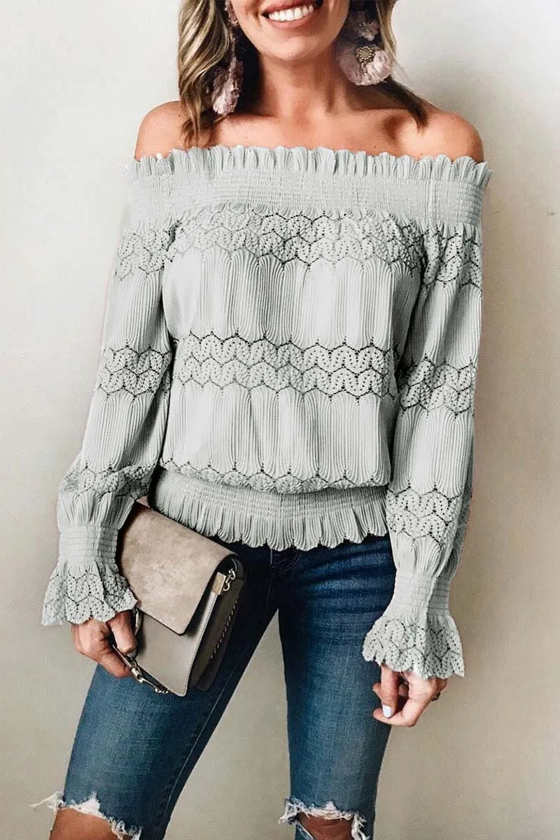 Dunnmall Fashion Solid Color Flounce Design Top