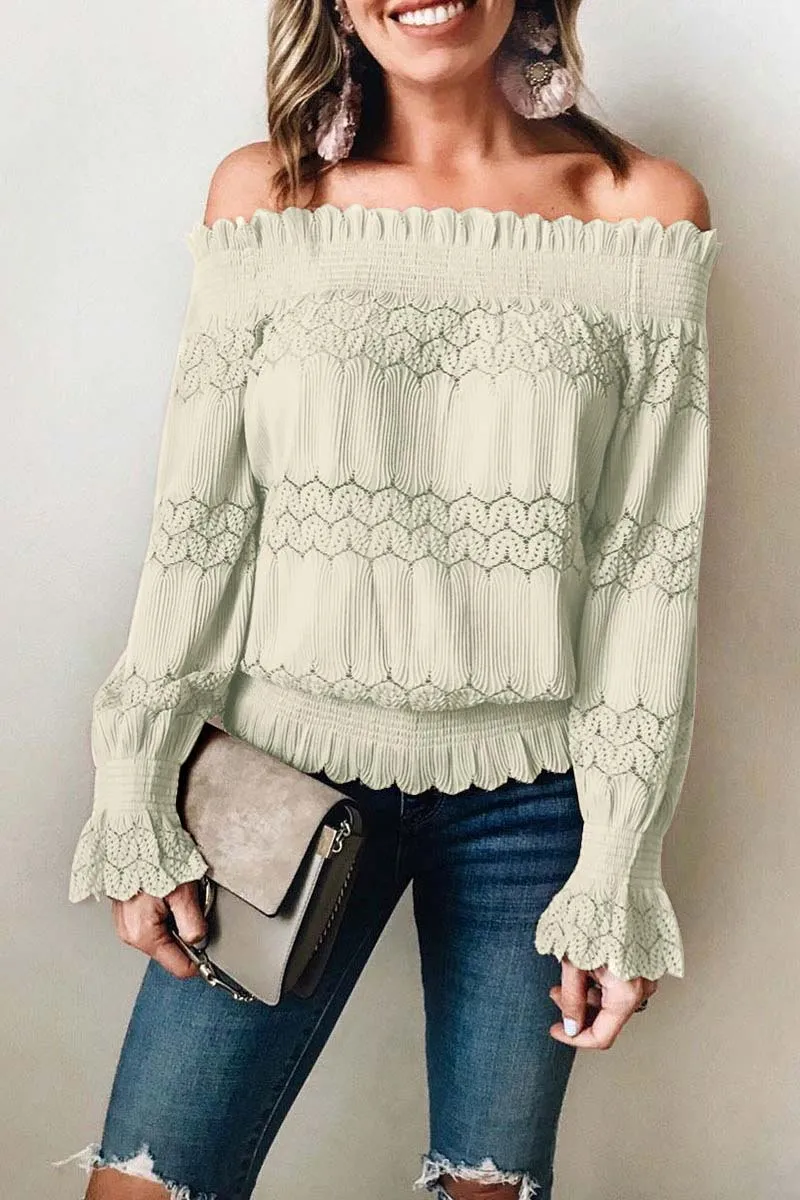Dunnmall Fashion Solid Color Flounce Design Top