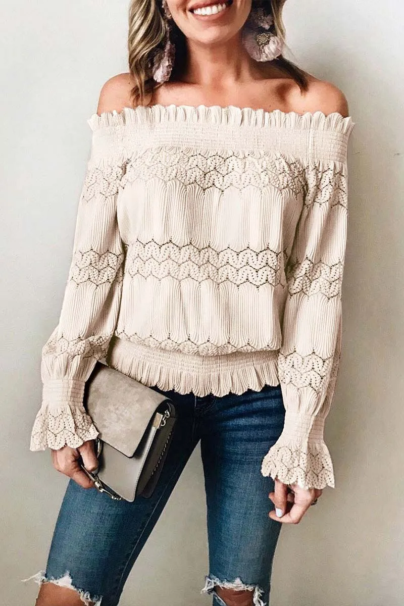 Dunnmall Fashion Solid Color Flounce Design Top