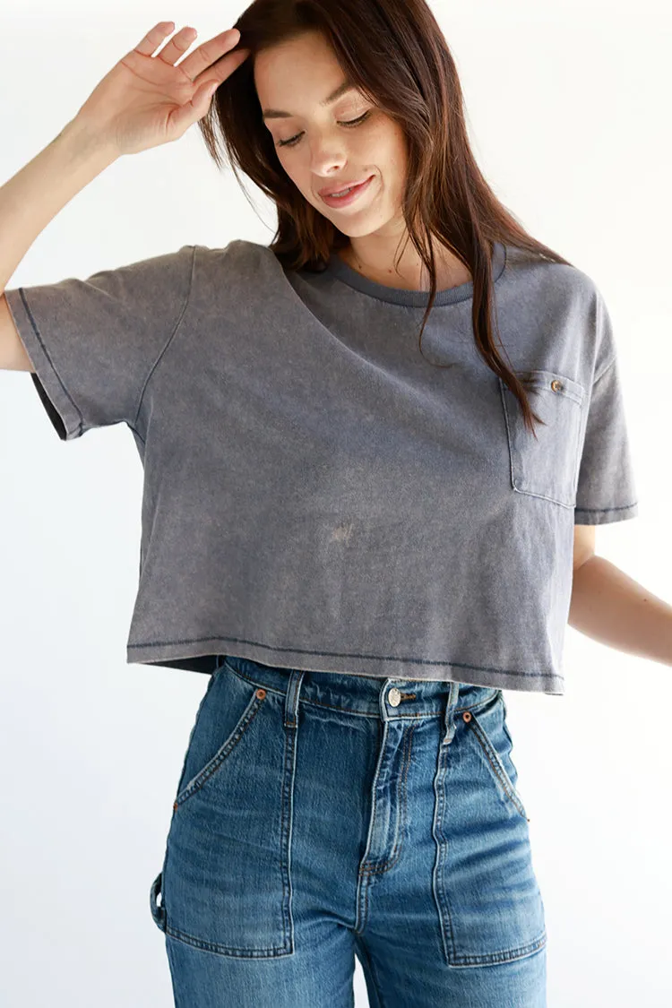Dusty Blue Boxy T-Shirt