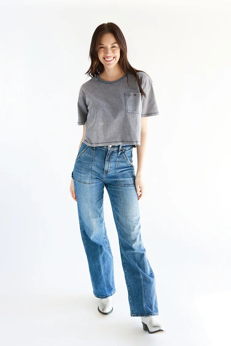 Dusty Blue Boxy T-Shirt