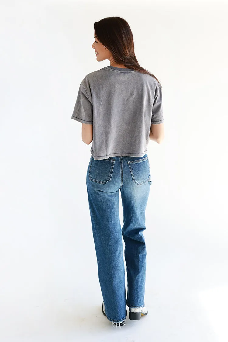 Dusty Blue Boxy T-Shirt