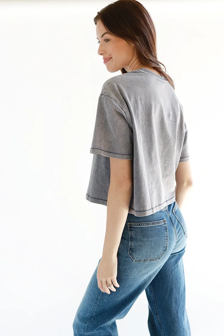 Dusty Blue Boxy T-Shirt